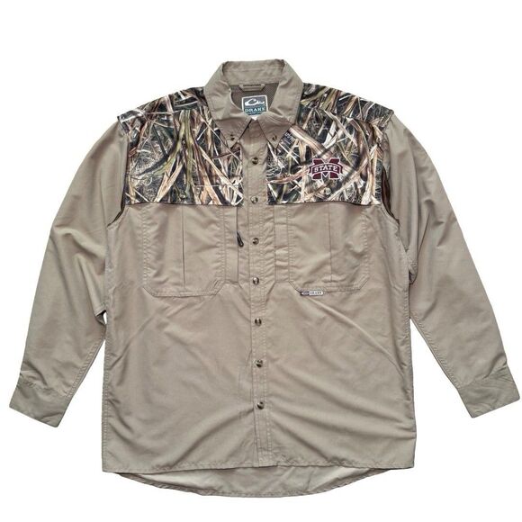 Drake Waterfowl Systems MS State Camo Hunting Fishing Shirt Men’s S Polyester - Picture 1 of 10